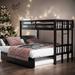 Twin over Twin Bunk Bed With Exquisite Design, Expanded Bed With Wheels Trundle, Multiple Beds For Small Space, Espresso