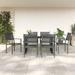 vidaXL Patio Dining Set Outdoor Table and Chair Black Steel and Textilene