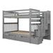 Full Over Full Bunk Bed with Shelves and 6 Storage Drawers