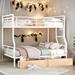 Contemporary & Simple Full XL Over Queen Metal Bunk Bed with 2 Drawers & Guardrails, Save Space or Split Into 2 Beds, Black