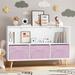 Kids Bookcase with Reading Nook 3 Toy Storage Organizer Drawer Fabric