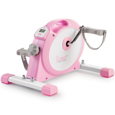 Sunny Health & Fitness Under Desk Smart Mini Exercise Bike (Pink) - P2330 - Pink - 17.9L x 16.1W x 11.7H