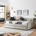 Daybed with Two Drawers Trundle Upholstered Tufted Sofa Bed