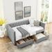 Twin/ Full Size Linen Upholstered Daybed Frame w/ Drawers & Nail Arms