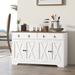 HOMCOM Sideboard, Buffet Cabinet with 2 Drawers, 2Storage Cabinets, 4 Barn-Style Doors and Adjustable Shelves, White