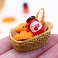 Mini Bread Basket Cake Decorating Miniature Sauce Bottle Doll Camping Toys Miniature Bread Basket Model Kids Toys Doll House Bread Basket Model