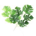 10pcs Artificial 5 Branches Monstera Leaves Simulation Plant Home Garden Office Decor (5pcs Dark Color Monstera Leaves 5pcs Light Color Monstera Leavesï¼‰