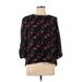 Lucky Brand 3/4 Sleeve Blouse: Black Print Tops - Women's Size Medium