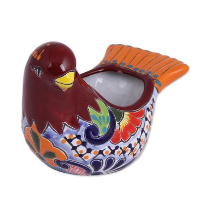 Sweet Dove,'Hand-Painted Ceramic Dove Flower Pot from Mexico'