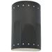 Ambiance 9 1/2"H Gloss Gray Perfs Cylinder LED Wall Sconce