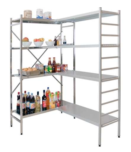 PROREGAL Lebensmittelregal | Grundregal | HxBxT 180x100x50cm | 4 Fachböden | Fachlast 150kg | Edelstahl Image