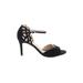 Klub Nico Heels: D'Orsay Stilleto Cocktail Party Black Print Shoes - Women's Size 7 - Open Toe