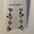 Disney Jewelry | Baublebar Disney Dangle Earring Mickey And Minnie Mouse With Hearts Valentines | Color: Gold/Red | Size: Os
