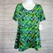 Lularoe Tops | Lularoe Womens Perfect T Sz Xs Green Blue Geometric | Color: Blue/Green | Size: Xs