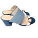 Coach Shoes | Coach Mae Mule Heel Leather Sandals Women's Size 6 B Shoes Blue White | Color: Blue/White | Size: 6