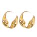 Anthropologie Jewelry | Anthropologie Twist Gold Hoop Earrings | Color: Gold | Size: Os