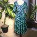 Lularoe Dresses | Lularoe Blue & Green Scoop Neck Fit & Flare Dress | Color: Blue/Green | Size: S
