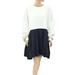 Free People Dresses | Free People Eleanor Denim Sweatshirt Tunic Dress Oversized Cotton L Nwd | Color: White | Size: L