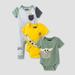 Disney Matching Sets | Baby Boys' 3pk Star Wars Solid Romper Set - Gray Size 3/6 Month | Color: Yellow | Size: 3-6mb