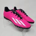 Adidas Shoes | Adidas Soccer Turf Shoes Youth 5.5 Pink Speedportal.4 Tf Logo Lace Up 3 Stripes | Color: Pink/Tan | Size: 5.5g