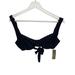 J. Crew Swim | J Crew Bikini Top Sz 32c Women Black Unpadded Solid Underwire Ribbed Cross Back | Color: Black | Size: S