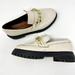 Anthropologie Shoes | Anthropologie Cream Lug Sole Chain Link Platform Loafers | Color: Black/Cream | Size: 8