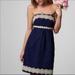 Lilly Pulitzer Dresses | Lilly Pulitzer Navy & Gold Betsey Strapless Jacquard Dress Size 2 | Color: Blue/Gold | Size: 2