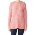 J. Crew Sweaters | J Crew Wool Blend Cable Knit Patchwork Tunic Sweater | Color: Pink | Size: M