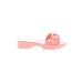 Veronica Beard Sandals: Slip-on Platform Feminine Pink Solid Shoes - Women's Size 7 - Open Toe