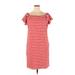 Lauren by Ralph Lauren Casual Dress - Sheath Boatneck Short sleeves: Red Stripes Dresses - Women's Size X-Large