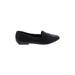 Flats: Smoking Flat Chunky Heel Work Black Solid Shoes - Women's Size 5 1/2 - Almond Toe