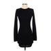 PrettyLittleThing Casual Dress - Sweater Dress: Black Dresses - Women's Size 2