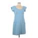 Moschino Casual Dress - Mini Scoop Neck Short sleeves: Blue Solid Dresses - Women's Size 10