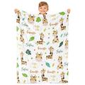 Giraffe Blanket, Giraffe Baby Blanket, Little Giraffe Baby Blanket, Jungle Green Leaves Cute Giraffe Baby Blankets, Safari Gift Blanket for Boys Girls, Birthday Gifts for Kids Newborn, 50" x 60"