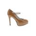 Dolce & Gabbana Heels: Pumps Stiletto Cocktail Party Tan Solid Shoes - Women's Size 36.5 - Round Toe