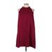 Elliatt Casual Dress - A-Line High Neck Sleeveless: Burgundy Print Dresses - New - Women's Size Large