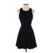 Lulus Cocktail Dress - A-Line Crew Neck Sleeveless: Black Print Dresses - Women's Size Small