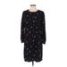 Old Navy Casual Dress - Mini Crew Neck 3/4 sleeves: Black Print Dresses - Women's Size Small