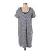 Universal Thread Casual Dress - Shift: Blue Stripes Dresses - Women's Size Large