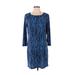 BCBGMAXAZRIA Casual Dress - Shift: Blue Jacquard Dresses - New - Women's Size X-Small