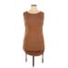 Lioness Cocktail Dress - Bodycon Crew Neck Sleeveless: Brown Print Dresses - Women's Size X-Large
