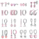 Boucles d'oreilles créoles en argent regardé 925 pour femmes pendentif goutte d'eau coeur rose