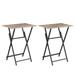 COOSEON 19.69" Folding Table Wood in Black/Brown | 26.38 H x 19.69 W x 14.96 D in | Wayfair W2167133887