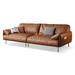 Fortuna Femme 108.66" Pillow Top Arm Modular Sofa Leather Match/Genuine Leather in Brown | 33.86 H x 108.66 W x 34.65 D in | Wayfair