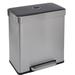 NIHAISHI Rectangular Recycling Trash Can w/ 2 Compartments Metal in Gray | 23.7 H x 22.8 W x 14.2 D in | Wayfair L0928WBZVM