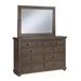 Progressive Furniture Inc. Willow 9 - Drawer 64" W Double Dresser w/ Mirror Wood in Brown | 79 H x 64 W x 18 D in | Wayfair B637-23/50