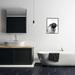 Stupell Industries Az-237-Framed Pug Bathroom Splash Print Canvas in Gray | 20 H x 16 W x 1.5 D in | Wayfair az-237_fr_16x20