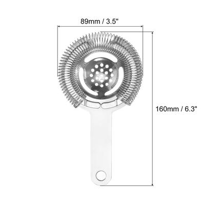 Cocktail Strainer, 1pcs - Stainless Steel Bar Strainer, Silver, 160mm - Silver