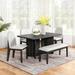 6-Piece Dinner Set with 60" Rectangular Dining Table and 18.5" Upholstered Dining Chairs & 45" Upholstered Bench, for Lving Room