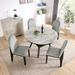 5-Piece Breakfast Nook Dining Set with 48" Round Dining Table and Upholstered Chairs, Dining Table with Storage, for Dining Room